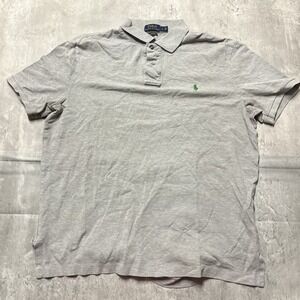 Polo Ralph Lauren Polo Shirt Men's L Short Sleeve Classic Fit Grey Strecth Mesh